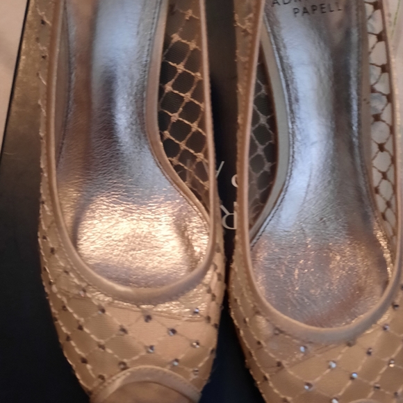 Adrianna Papell champagne sparkle heels - Picture 5 of 9